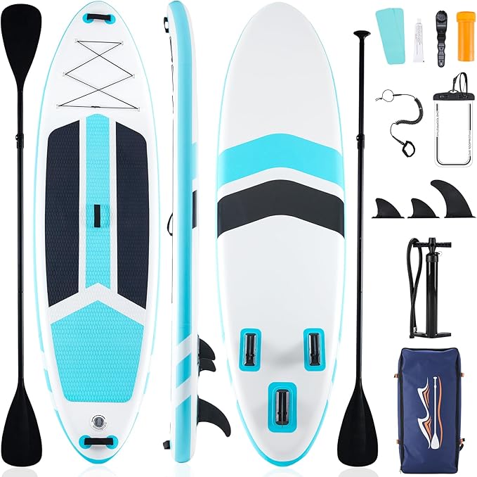 Sweetcrispy Inflatable Stand Up Paddle Board with Premium SUP Paddleboard Accessories,2-in-1 Paddle,Wide Stable Design,No...