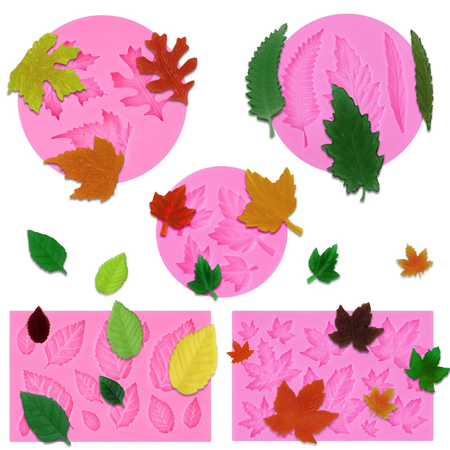 Actvty Silicone Maple Leaf Mold for Fondant, Cupcake Topper, Chocolate Candy, Sugar Craft Cake Decoration, Resin Mold for Fall Harvest Thanksgiving Halloween DIY Decor