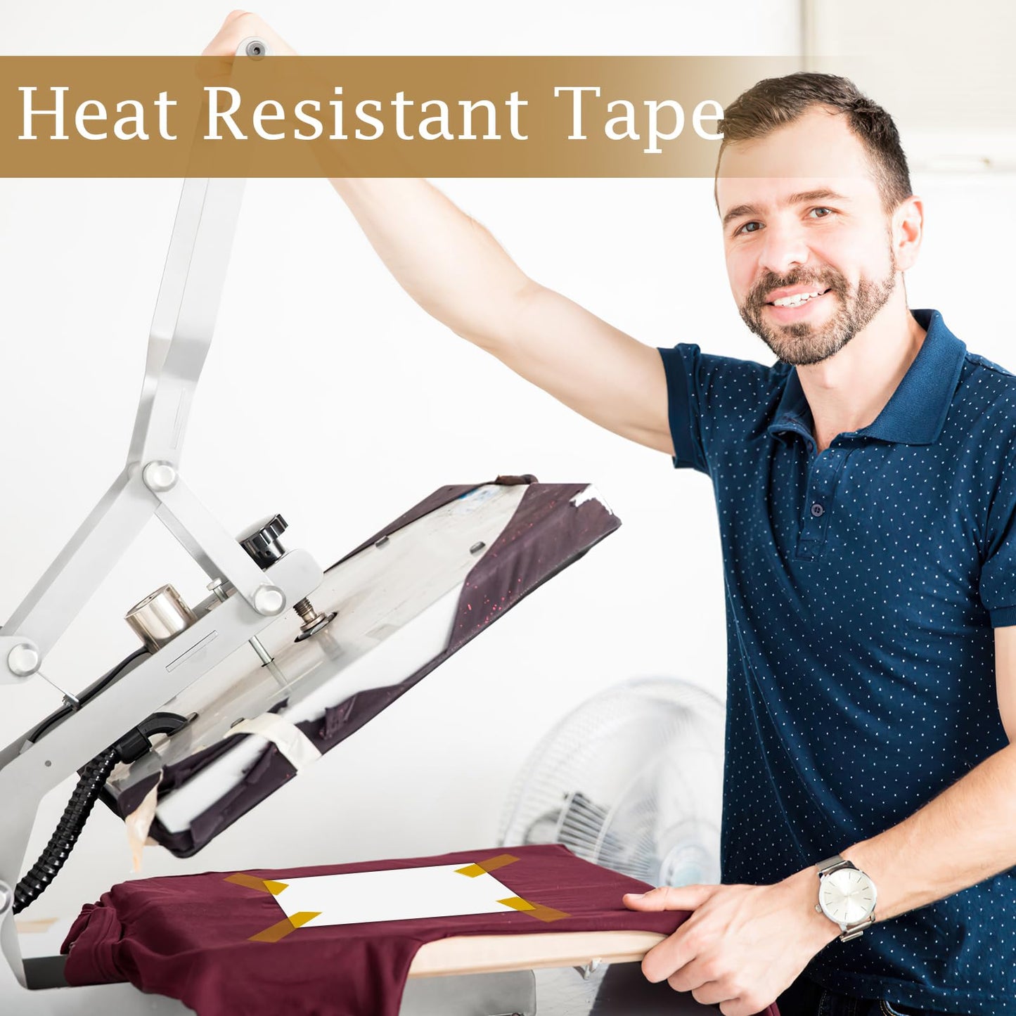 Heat Tape, 4 Rolls High Temperature Heat Resistant Tape, Adhesive Heat Tape for Sublimation, Heat Press, Electronics, Soldering, Circuit Board, 10mm x33m(108ft)