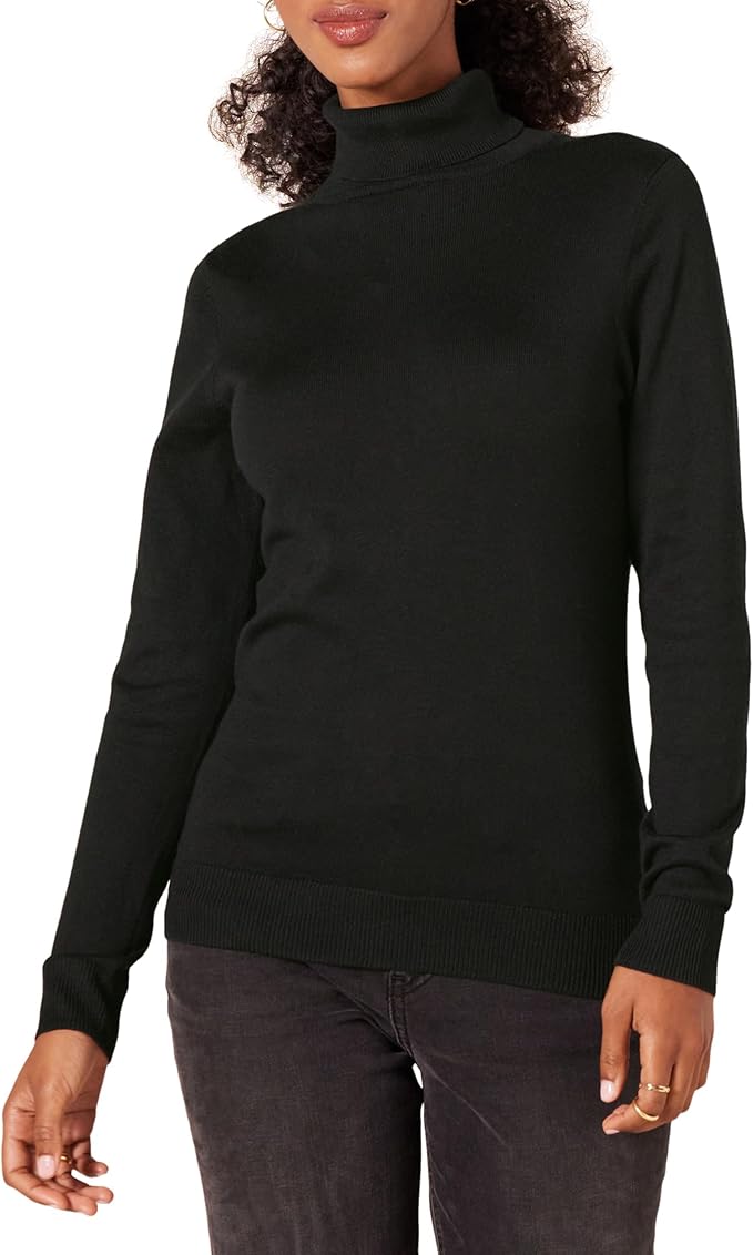 Amazon Essentials Womens Classic-Fit Lightweight Long-Sleeve Turtleneck Sweater (Available in Plus Size)