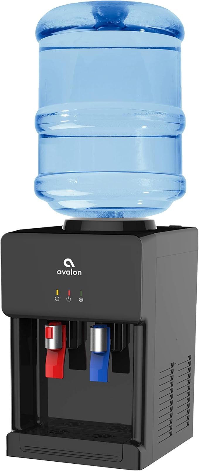 Avalon Premium Hot/Cold Top Loading Countertop Water Cooler Dispenser With Child Safety Lock. UL Listed- Black