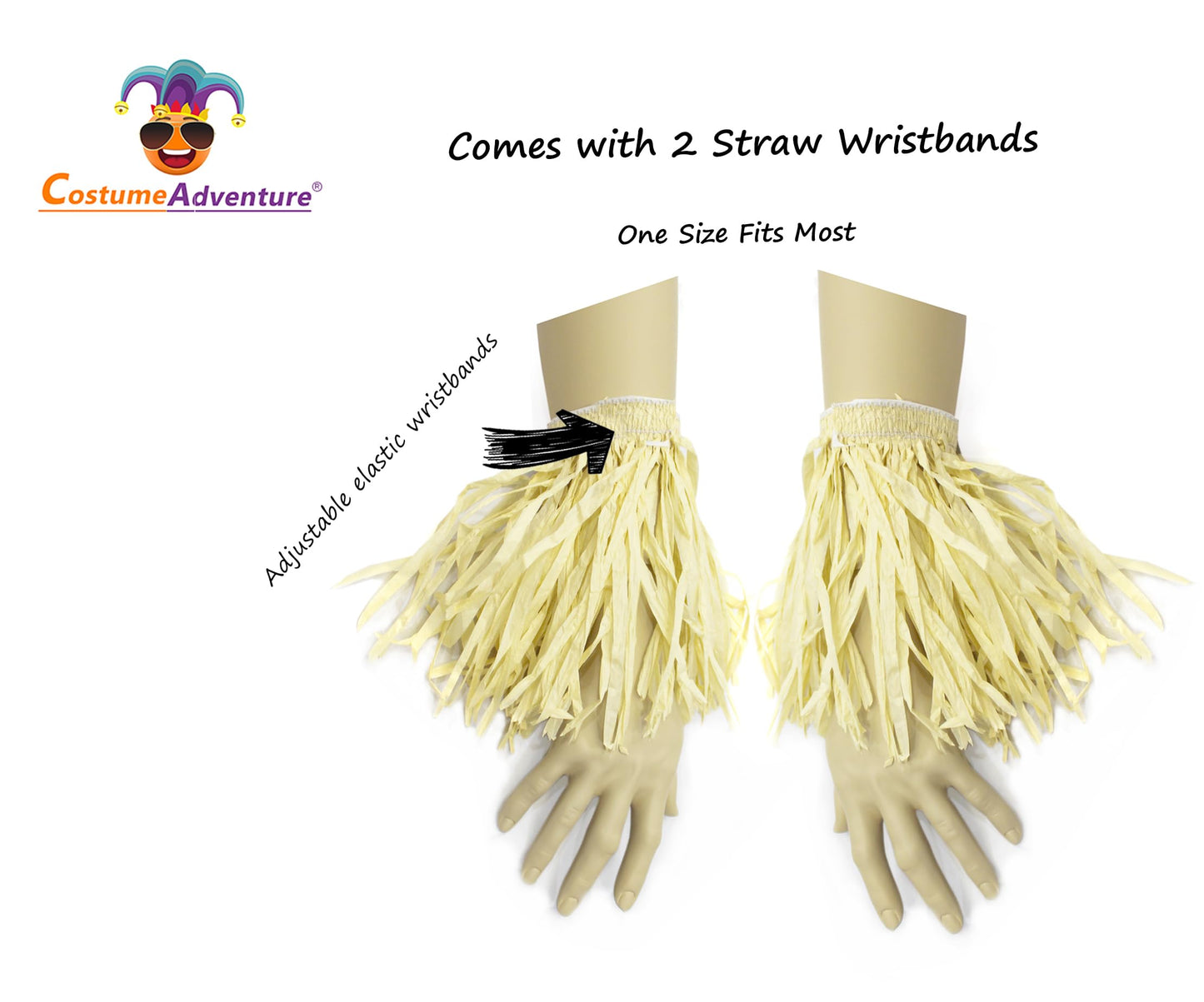 Adult Scarecrow Costume Faux Straw Kit with Scare Crow Hat and Fake Straw for Men's Scarecrow Costume