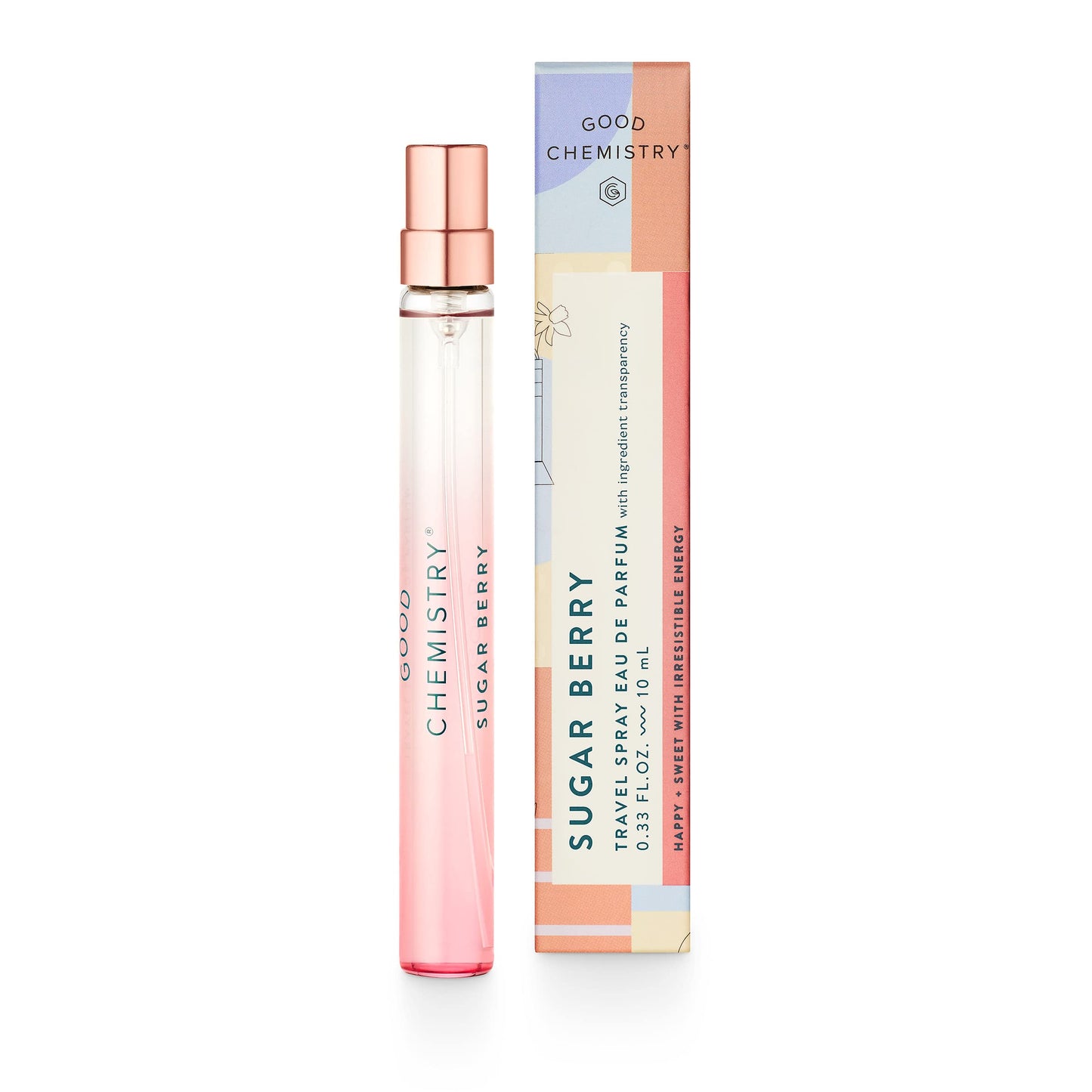 Good Chemistry Sugar Berry Travel Spray 0.33 fl oz - Long-Lasting On-the-Go Perfume with Freesia, Raspberry, & Vanilla - Sweet, Clean & Vegan