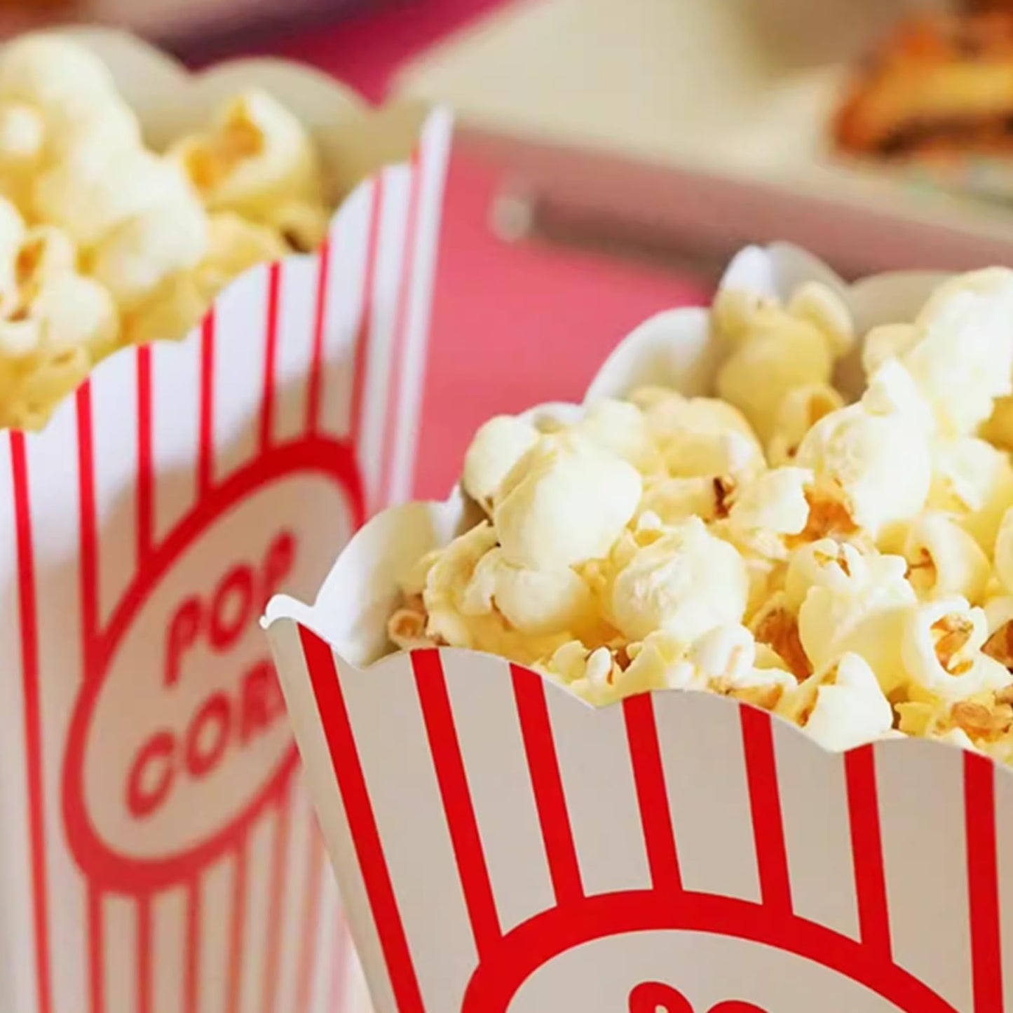 Tebery 20 Pack Plastic Open-Top Popcorn Boxes Reusable Movie Theater Style Popcorn Container Set -7.7" Tall x 4" Square