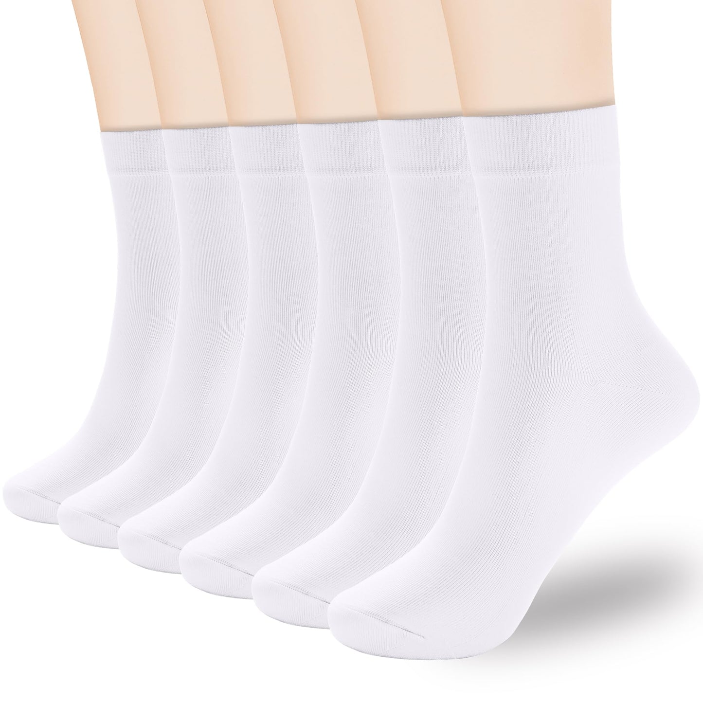 Corlap Women's Thin Above Ankle Socks - 6Pairs Cotton Casual Bootie Dress Crew Socks-Gift Box