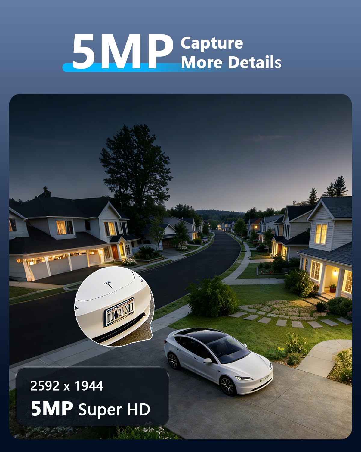 3K 5MP Wired CCTV Security Camera System with 122° Ultra Wide Angle, 6CH HD DVR Kit, 6X IP66 Indoor Outdoor Cameras, 65ft IR Night Vision, Free App, No Subscription Fee, Remote Access