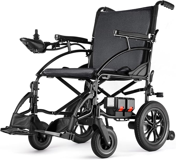 Zurcheel SLF30 Electric Wheelchairs for Adults, Foldable Durable Motorized Wheelchair with 19 Inch Seat and Supports Up to 300 lbs Airline Approved(36 Lbs, Grey)