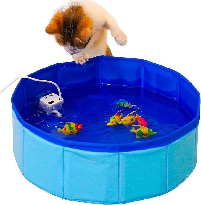 YeulYuuri Cat Pool Interactive Toys, Cat Toy Fish – Fun Water Play for Indoor Cats