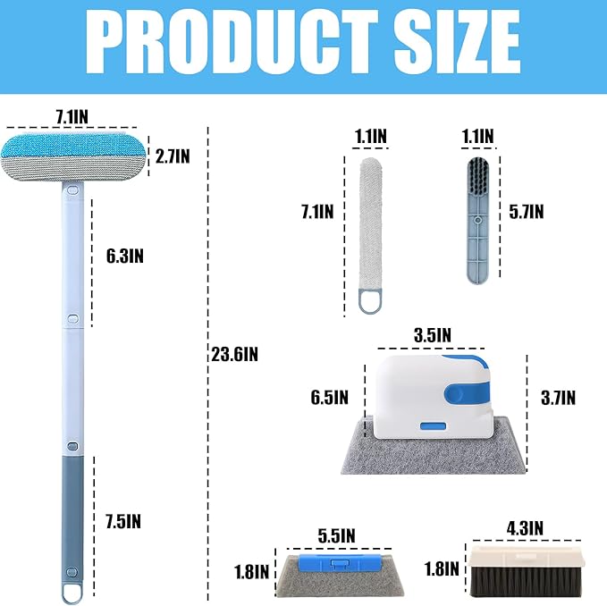 Window Screen Cleaning Brush Kit, Mesh Screen Cleaner Tool, Outdoor Window Track Cleaning Tools, Detachable Screen Door Cleaner, Wet and Dry Dual-Use