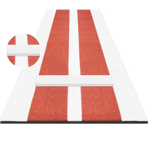 Softball Pitching Mat Regulation Softball Pitching Rubber/Mound for Pitchers Indoor Outdoor Pitching Practice with 5mm Pitching Pad Antifade Antislip Pitch 10' X 3'