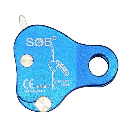 SOB Climbing Fall Protection Belay Device Ascender Protect Aluminum Magnesium Alloy Climbing Ascent Rope Grip Clamp for Mo...