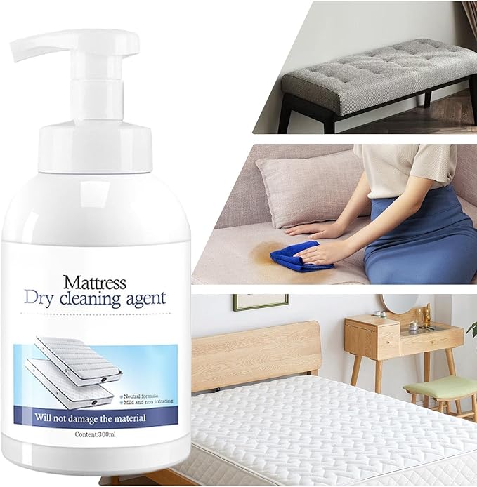 Mattress Stain Remover, Quick-Drying Sweat Eliminator Liquid 300ml, Couch Cleaner Spray for Pet Urine, Laundry, Clothes, Couch and Home Fabric Area