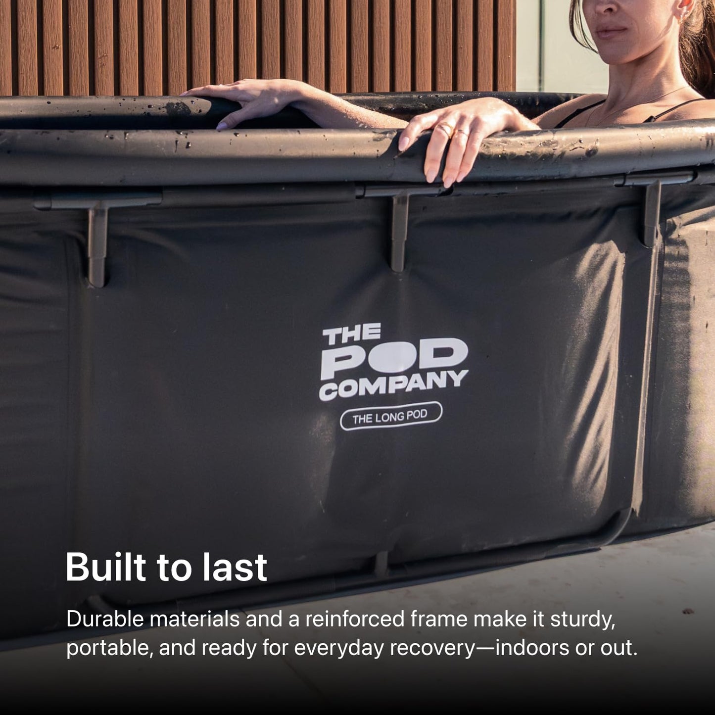 The Pod Company Long Pod 126 Gal Cold Plunge Tub + 1/3 HP Water Chiller Bundle, Extra-Large Ice Bath, 41°F Ice-Free Cooling System, Fits Up to 6'9"