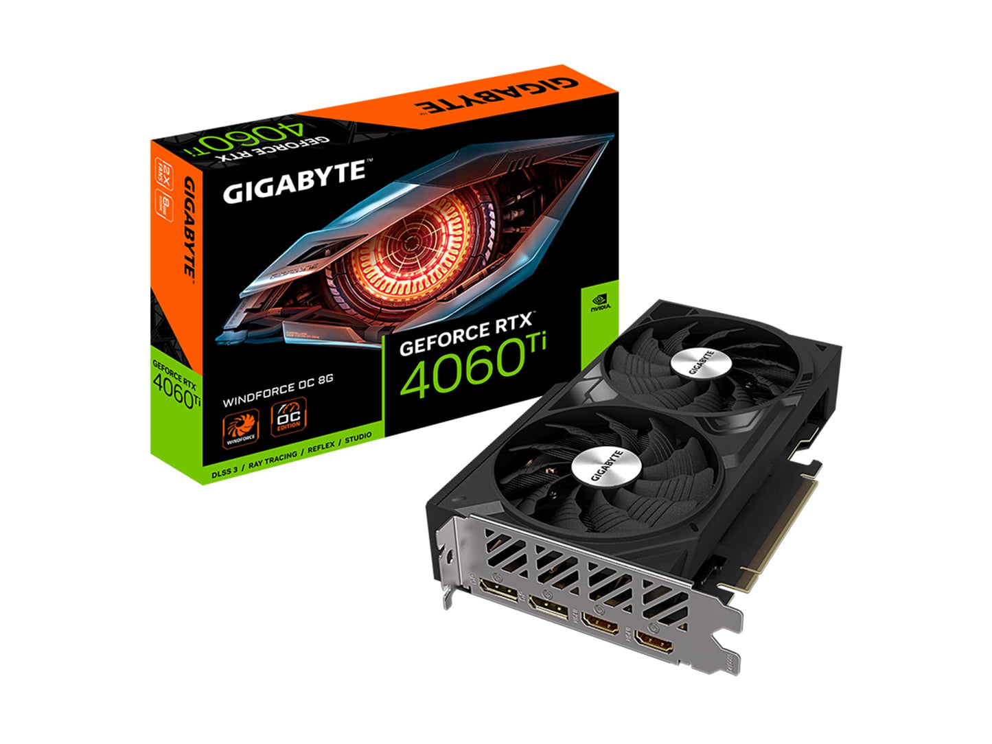 GIGABYTE GeForce RTX 4060 Ti WINDFORCE OC 8G Graphics Card, 8GB GDDR6, GV-N406TWF2OC-8GD