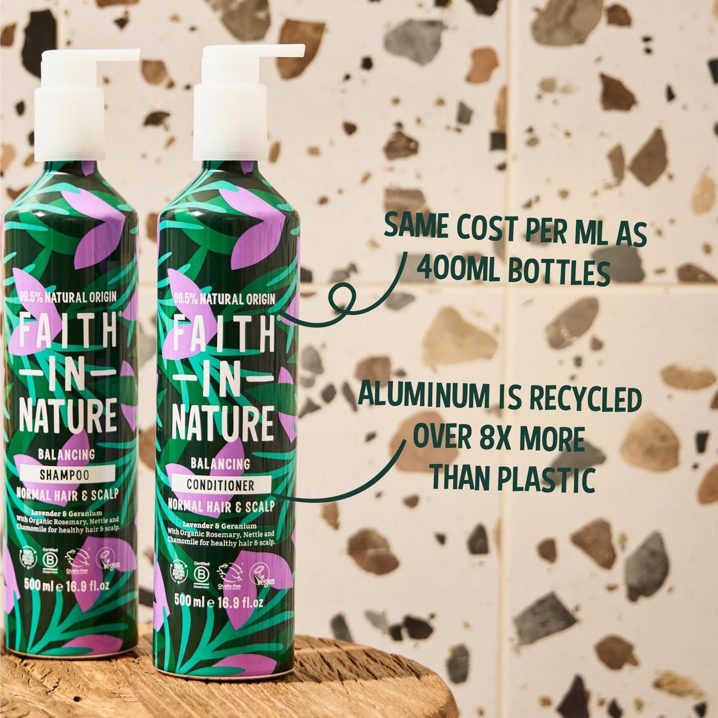 Faith In Nature Natural Aluminium Bottle Conditioner - Vegan & Cruelty Free, No SLS or Parabens - 16.9 fl oz, Lavender & Geraniu
