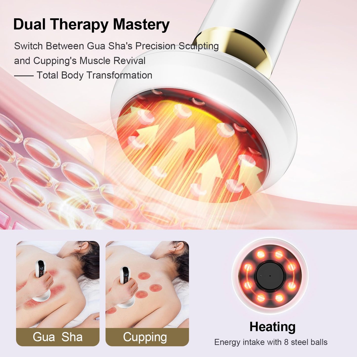 Electric Handheld Cellulite Massager with 12 Suction Modes, Cellulite Remover Tool for Legs, Belly, Thighs, Arms, Butt- Birthday, Christmas, Mothers Day, Valentines Day Gifts for Her Women (White)