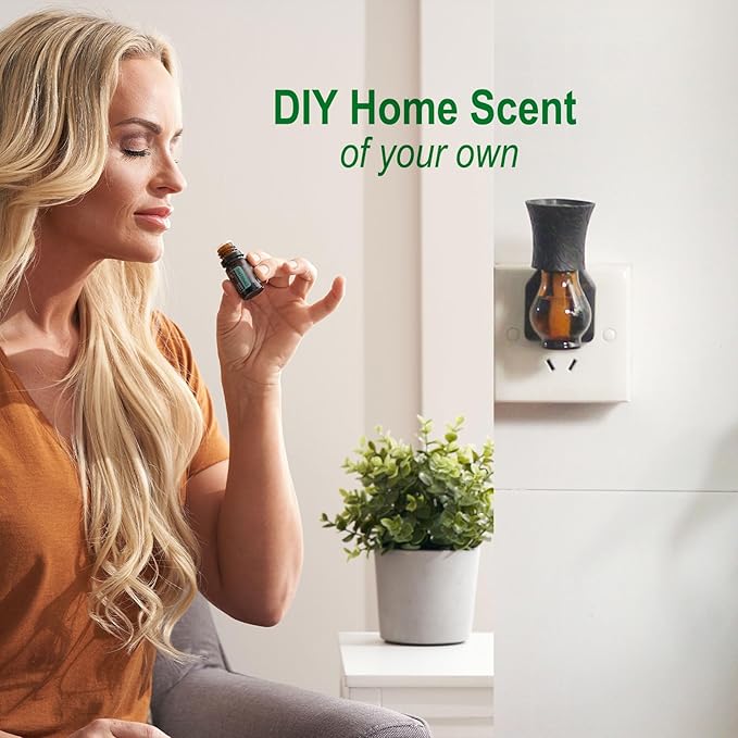 Plug in Oil Diffuser, 2 Packs Blank for DIY Air Freshener Make Unique Home Scent Aromatherapy, Work w/Essential Oil, EO+Water, Fragrance Refill for Plugins (2 Polarized Plug+2 Glass+2 Wick)