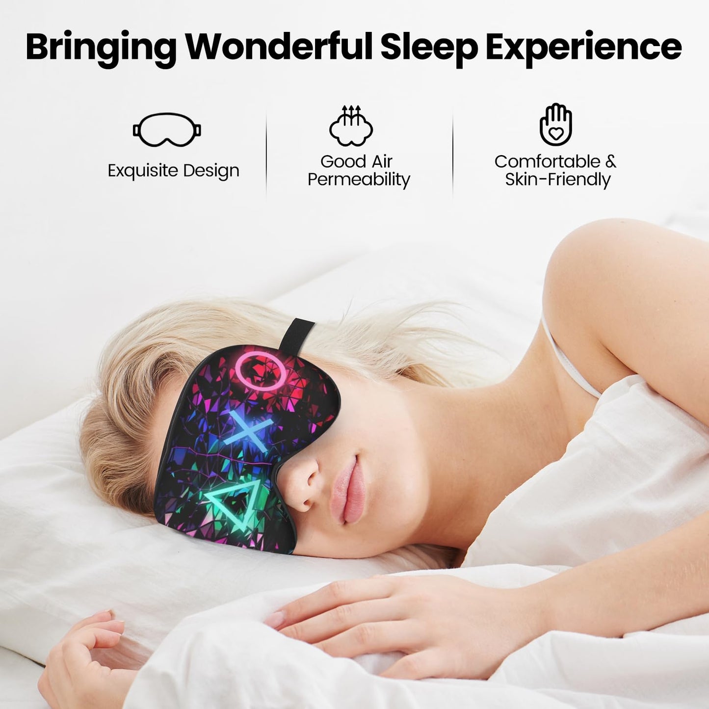 2 Pcs Boys Sleep Eye Mask, Guys Blackout Sleeping Silk Mask for Kids Adult Children's Travel Eye Cover Blindfold for Game