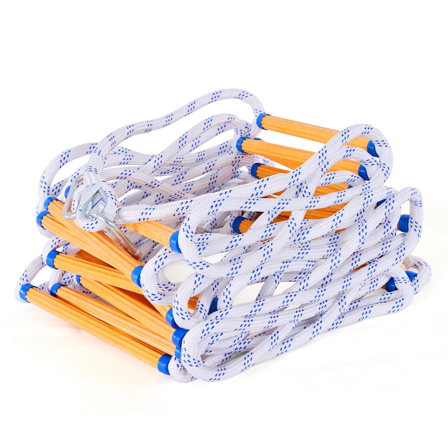 Emergency Fire Escape Ladder, 32.8FT Rope Ladder, Flame Resistant Safety Extension Ladder with 2 Hooks, Fast to Deploy Sturdy and Strong Portable and Reusable 2 Story,Weight Capacity up to 2000 LB