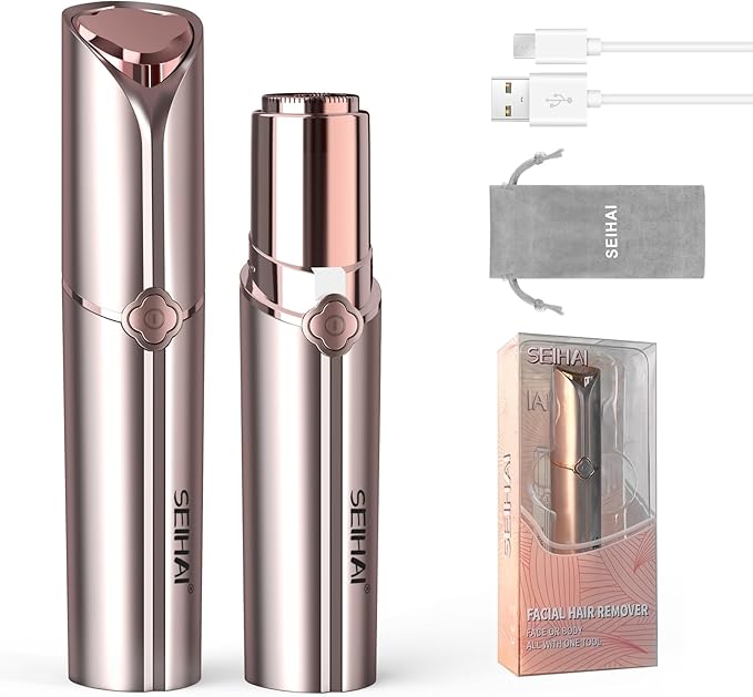 Facial Hair Removal for Women, Hair Removal Device, Rechargeable Hair Remover for Women, Facial Hair Remover for Face, Upper Lip, Chin, with a Branded Storage Bag