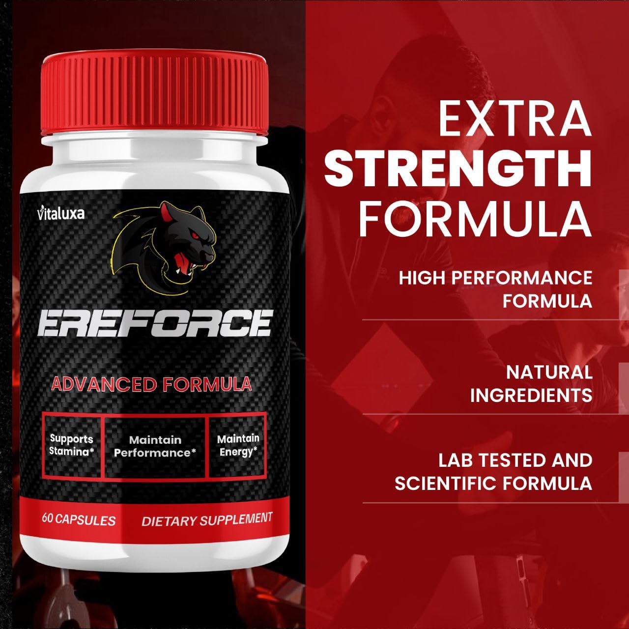 Ereforce Capsules, Ereforce Men's Supplement Performance Eforce Blend Maximum Strength Support, Ere Force Pills Premium Daily Energy Advanced Formula Overall Health Wellness Reviews (60 Capsules)