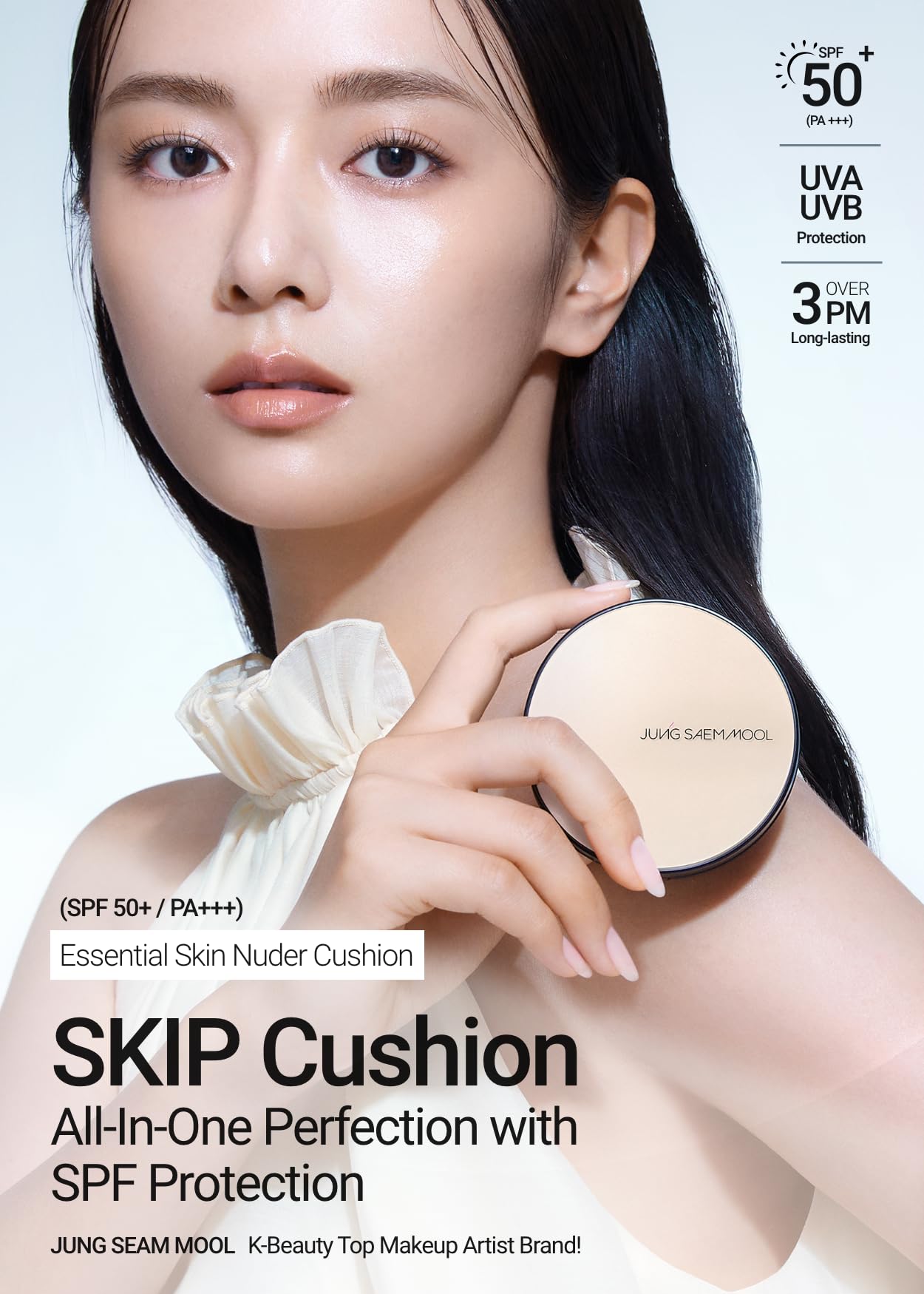 [JUNGSAEMMOOL OFFICIAL] Essential Skin Nuder Cushion (02 Fair Light) | Refill Included | Natural Finish | SPF50 Broad Spectrum |