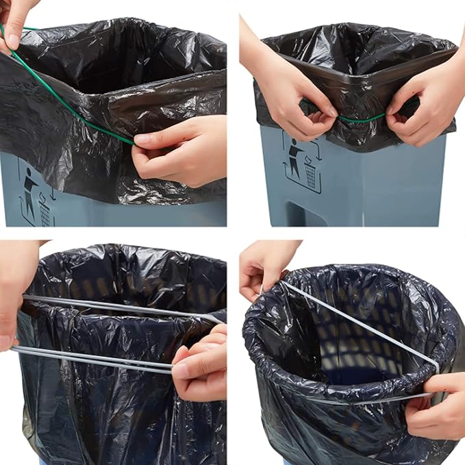 Trash Can Bands, Hongmed Garbage Can Band Keep Trash Bag in Place, Multifunction Large Rubber Bands Fit 13 to 32 Gallon Cans, Set of 3 in Green