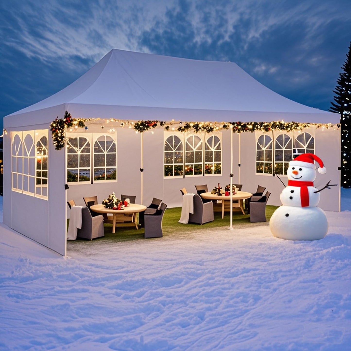 COBIZI Canopy 10x20 Pop Up Canopy Tent with 6 Sidewalls, Waterproof Commercial Canopy Ez Outdoor Instant Gazebo UV Protection 50+ Event Shelter, Garden Tents for Parties with Sandbags, White