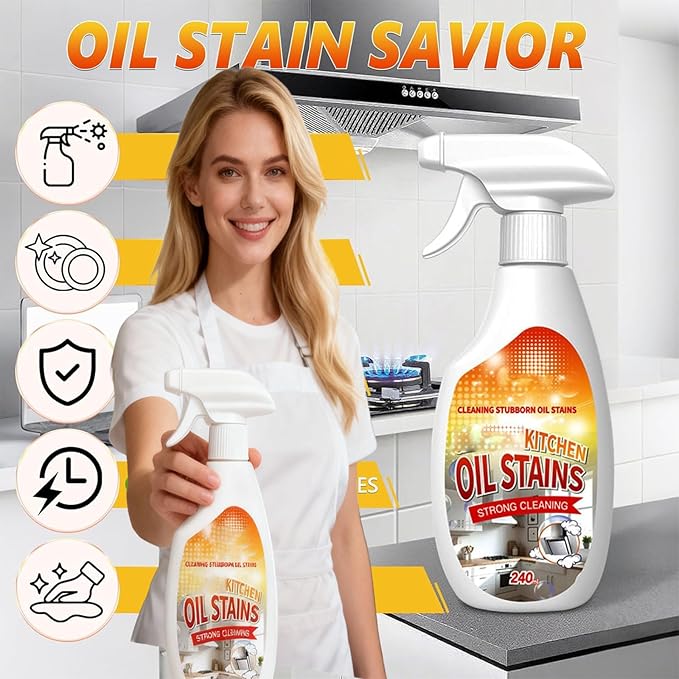 Fiell Heavy-Duty Kitchen Degreaser Foam Cleaner,Clean Kitchen up Oil Stains Spray,Multi Functiona Foam Cleaner Spray,Degreaser Cleaner Heavy Duty (2PC)