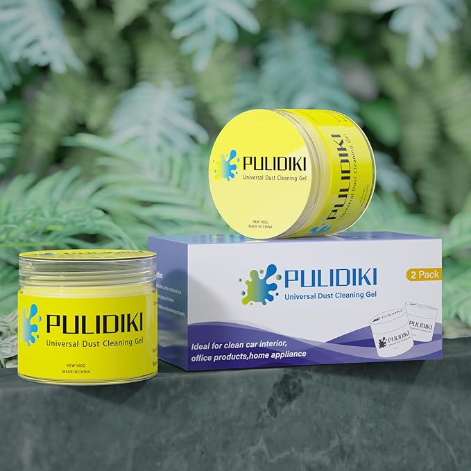 PULIDIKI Car Cleaning Gel Detailing Kits Car Putty Auto Detail Tools Car Interior Cleaner Slime Car Accessories Stocking Stuffers Gifts for Men Women Teens White Elephant Gifts Adult Yellow (2Pack)