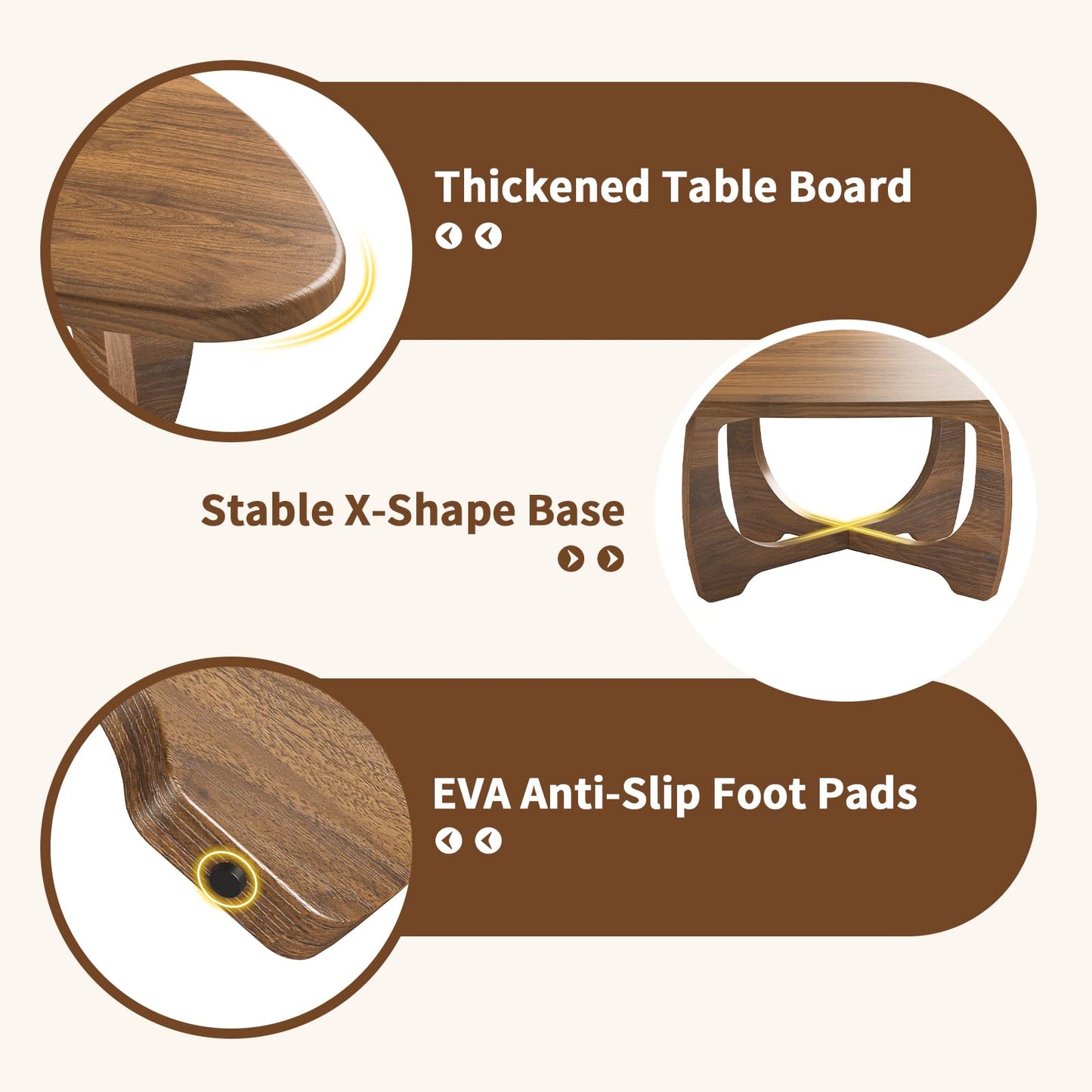 Curlaky Coffee Table for Living Room - Mid Century Modern Coffee Tables with Triangle Top, Unique Small Round Coffee Table, Wood Oval Tea Table with Solid Legs for Bedroom, 35.8"x 22.5" x 16.2" Walnut
