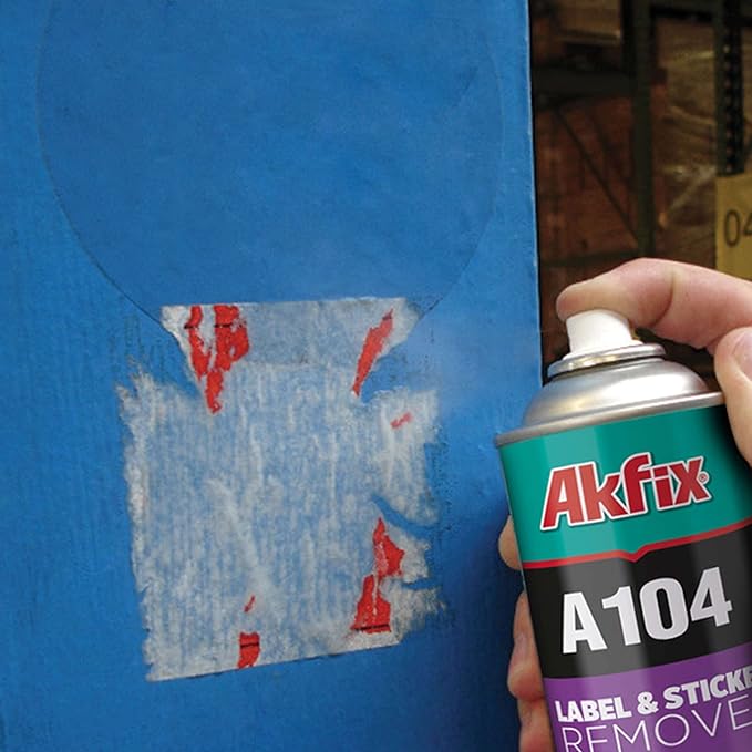 Akfix A104 Sticker Remover Spray - Cleaning Labels on Wood, Glass & Plastic - Safe Decal Remover for Tape, Residue, Gum and Stain Marker, Glue Eraser with Citrus Oil Spray | 6.7 Oz. 2 Pack