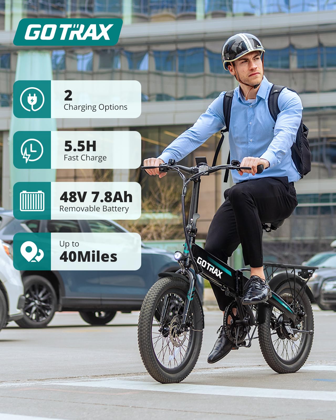 Gotrax R1 20" Folding Electric Bike with 40 Miles (Pedal-assist1) by 48V Battery, 20Mph Power by 350W, Weighs Only 45lbs, LCD Display & 5 Pedal-Assist Levels, Suitable for Leisure Riding&Commuting WHI
