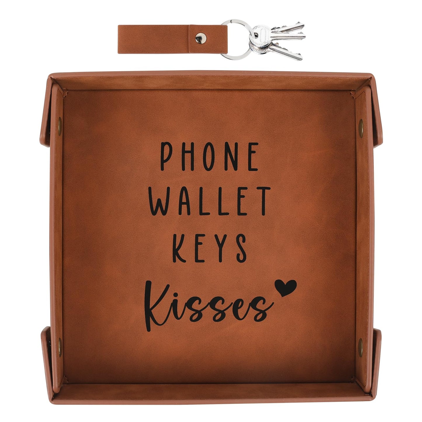 Gifts for Boyfriend, Husband, Romantic Gifts for Him, Mens Birthday Gifts Idea - Premium PU Leather Valet Tray - Best Mens Gifts for Birthday Anniversary