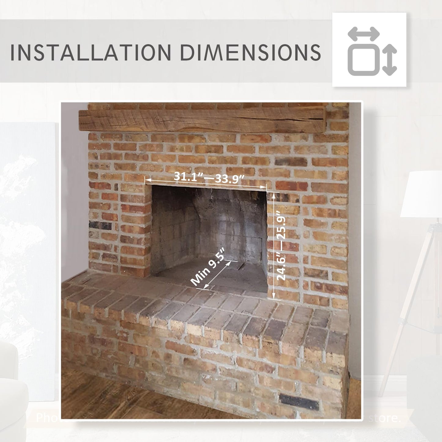 Legendflame Carl 35 W Electric Fireplace Insert (Ef264), Fireplace Heater 750/1500W, Fire Crackling Sound, Remote Control