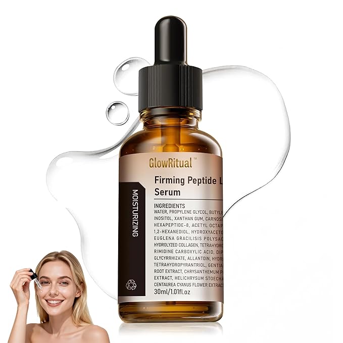 GlowRitual Firming Peptide Lifting Serum — Multi-Peptide + Collagen Serum to Help Improve the Appearance of Fine Lines, Lightweight, Layerable Daily Serum for All Skin Types