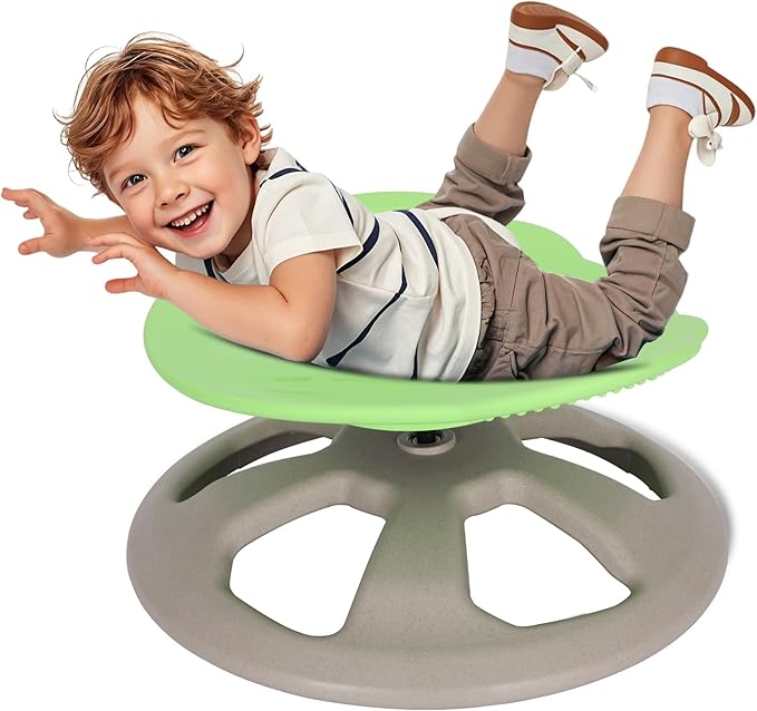 FERUERW Spinning Chair for Autistic Kids with Handle, Sensory Swivel Chair, 220LBS Weight Capacity, Sensory Toy for Children with ADHD/Autism, Training Body Coordination, 3+ Years (Light Green)