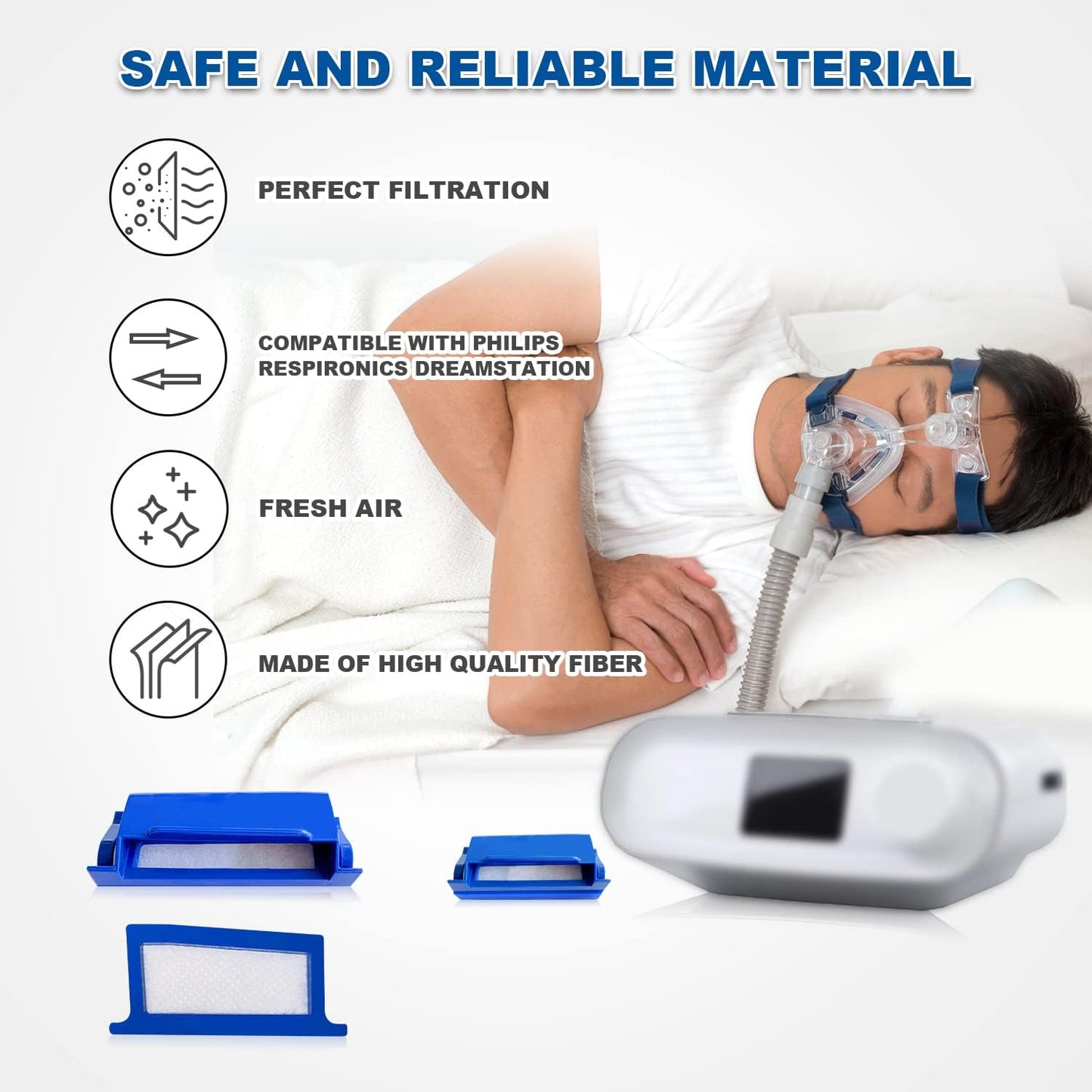 52Pcs CPAP Filters Compatible with Dream Station CPAP Machine, Replacement Filter Kit Includes 16 Pollen Filter and 36 Disposable Ultra-Fine Filters - CPAP Supplies