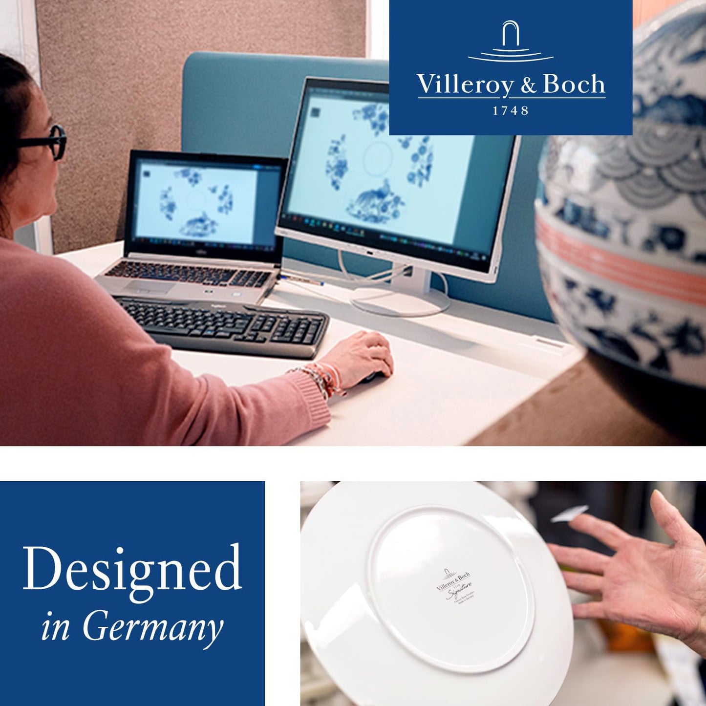 Villeroy & Boch French Garden Fleurence Dinner Plate, Premium Porcelain, Made in Germany, Dishwasher and Microwave Safe, 10.25 in