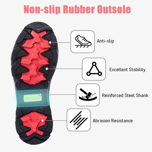 Trudave Rubber Rain Boots for Women, Neoprene Insulated Mud Work Boots, Anti-slip Breathable Mid-calf Womens Waterproof Boots for Garden, Water Fishing, Pink, Size 10