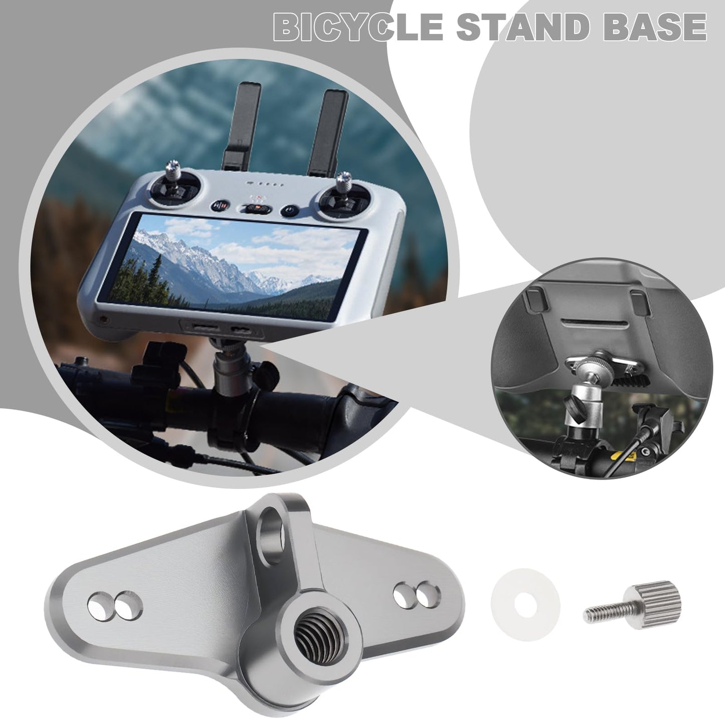 Sg Store Bicycle Mount Adapter Remote Control Riding Bracket Compatible With Dji Air 3 Mini 4 Pro Mini 3 Mini 3 Pro 1/4 With Acc
