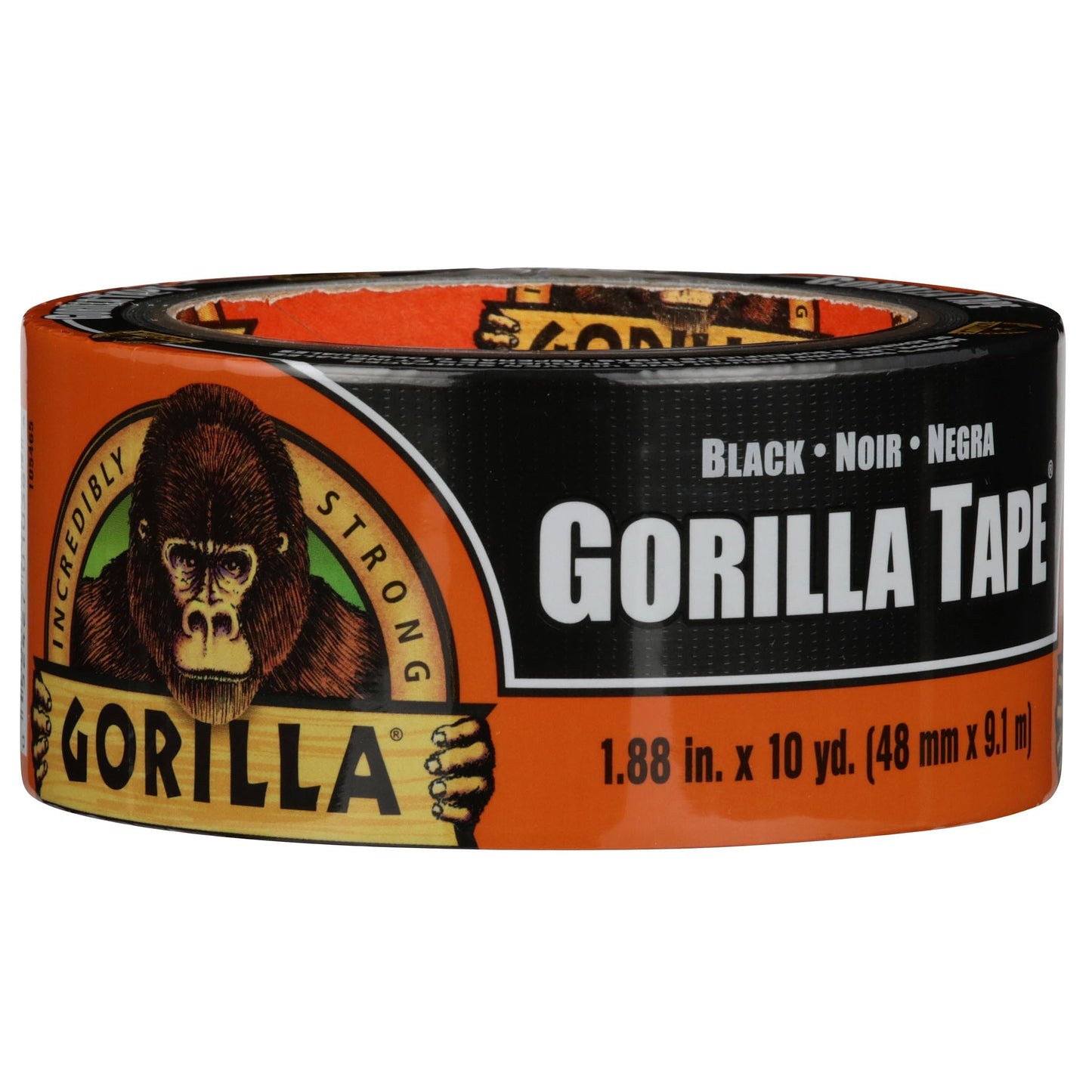 Gorilla Gorilla Tape, 3" Core, 1.88" x 10 yds, Black