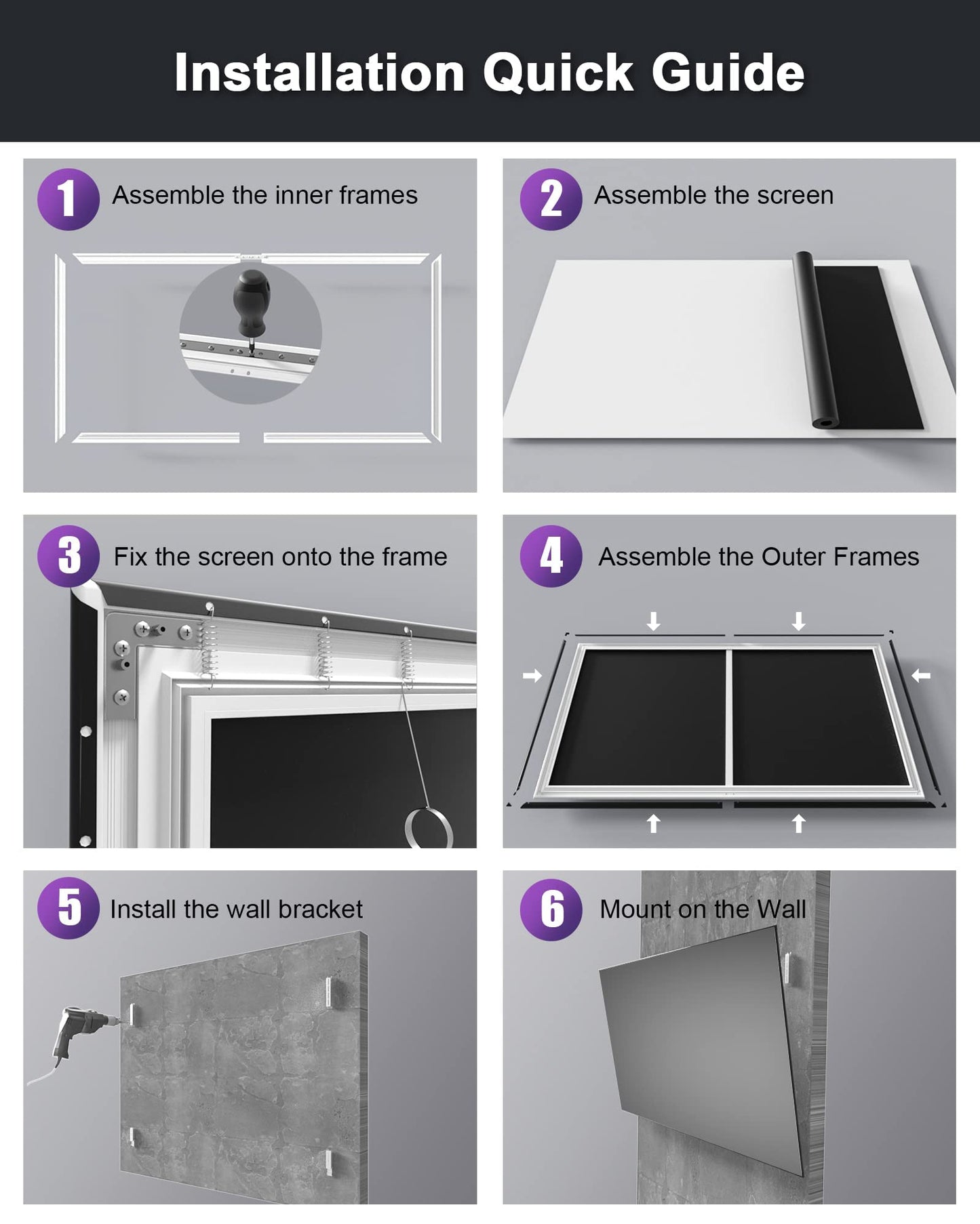 AWOL VISION 120" UST Projector Screen for Bright Day Light Using, 85% Ambient Light Rejecting (ALR) Fresnel Projector Screen for Ultra Short Throw Projector, Fixed Frame, Active 3D, HDR -D120