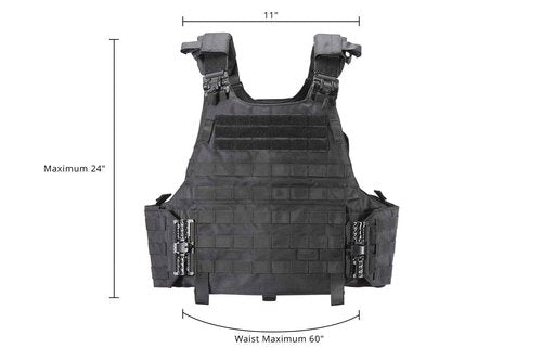 Lancer Tactical Quick Release Medium/Large Airsoft Vest Pouch (Large, Black)