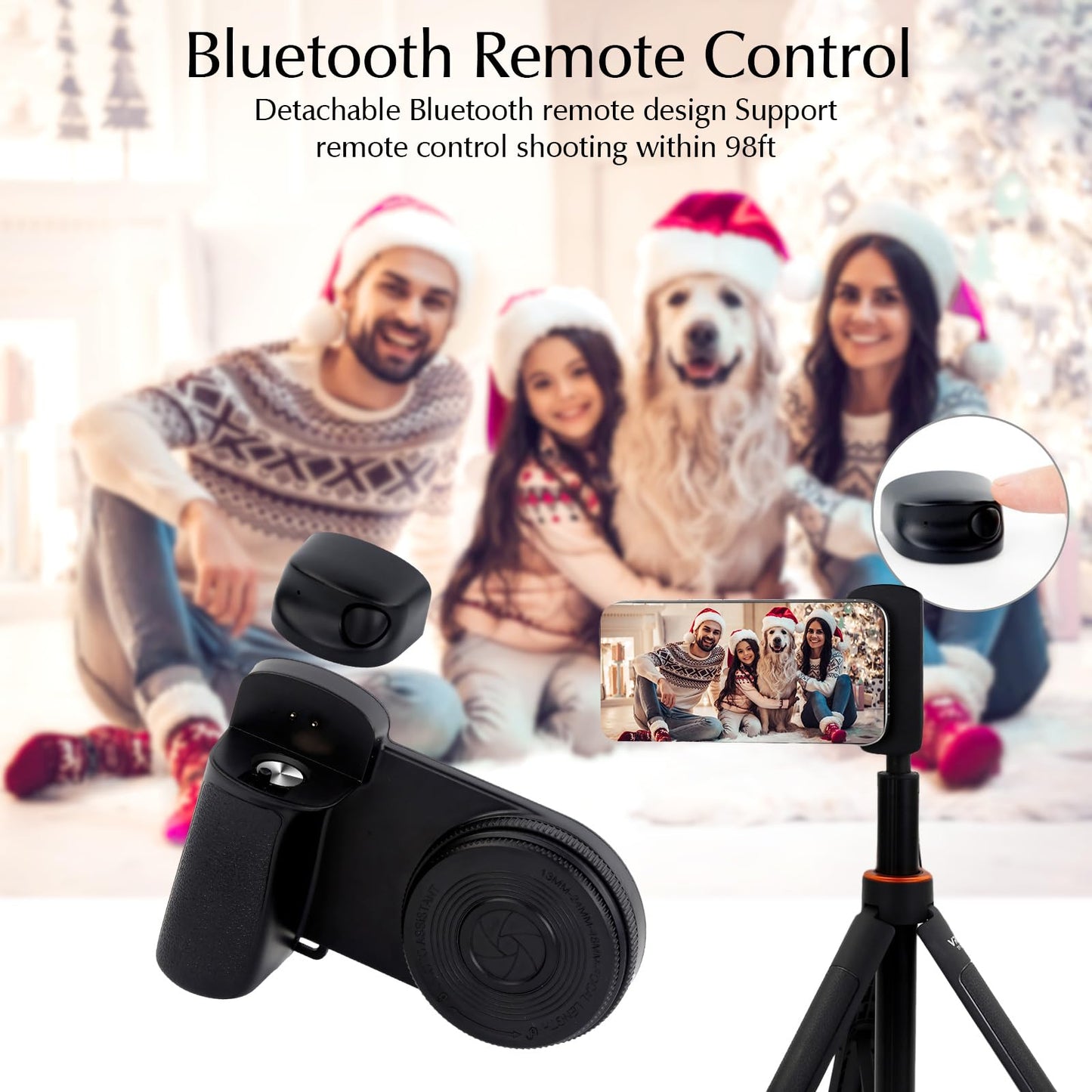 Magnetic Selfie Ring Light, Rechargeable Led Fill Light With A Mirror For Iphone, Wireless Bluetooth Remote Control For Video Vl
