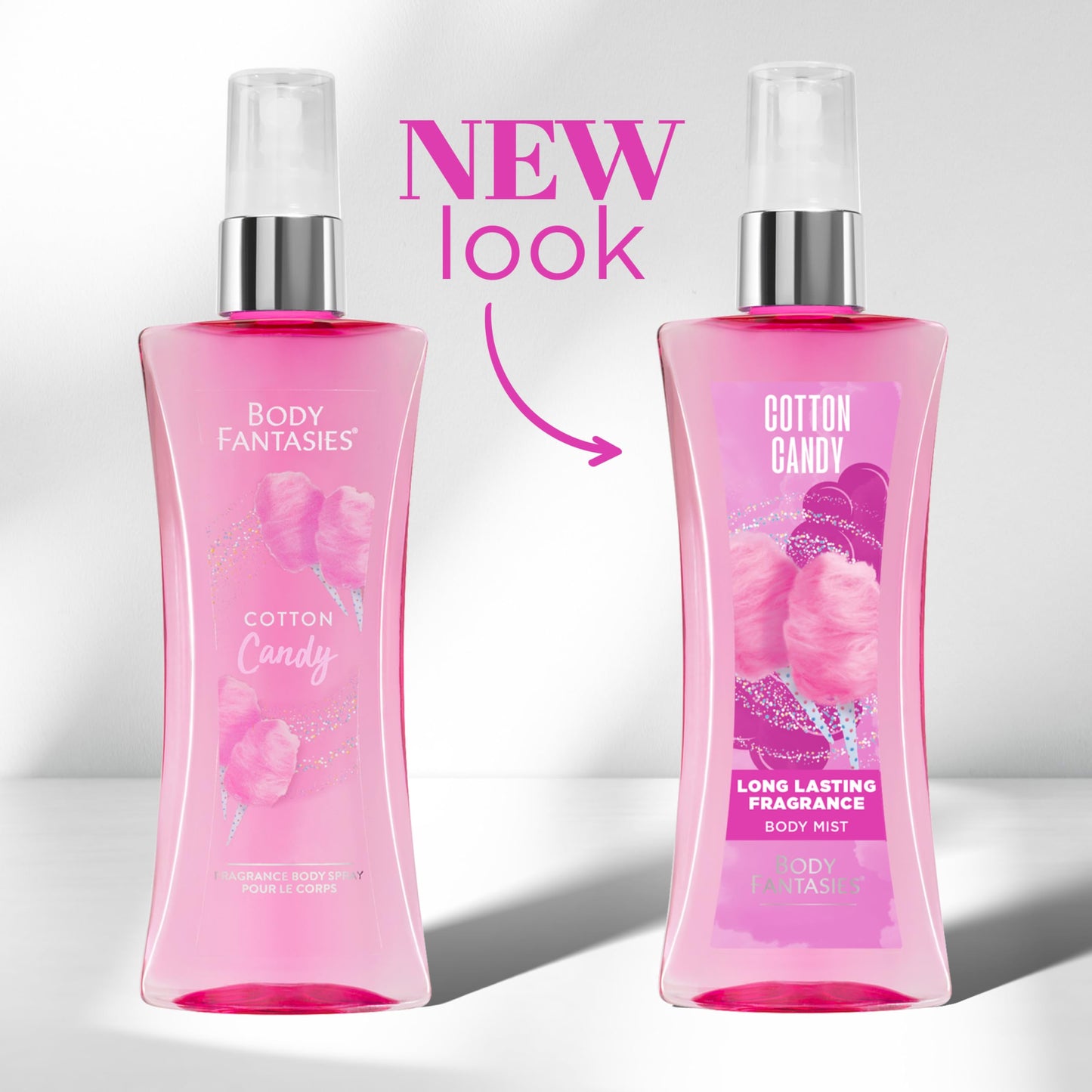 Body Fantasies Signature Fragrance Body Spray, Cotton Candy, 8 fl oz (Pack of 2)