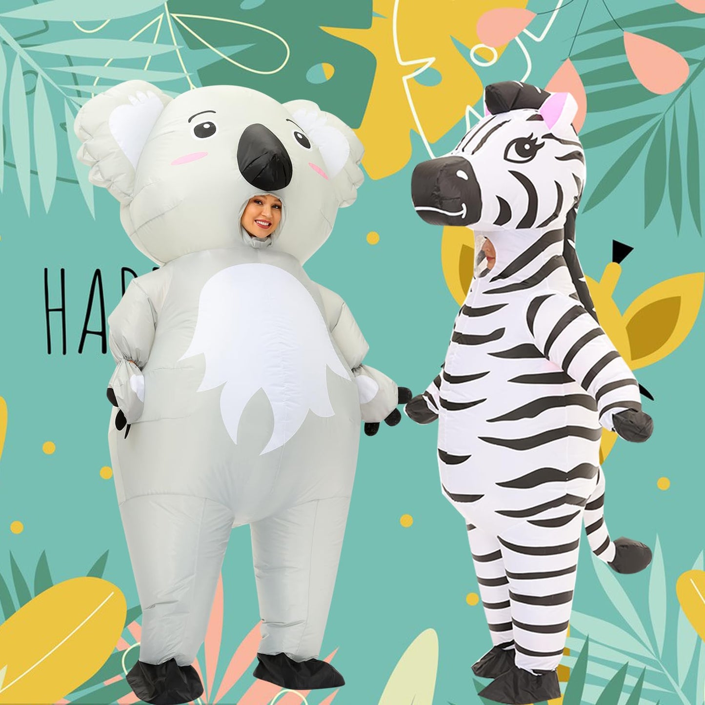 AICHLO Zebra Inflatable Costume Zebra Costume Fancy Dress Jumpsuit for Party Zebra Blow Up Suit Zebra Costumes for Women