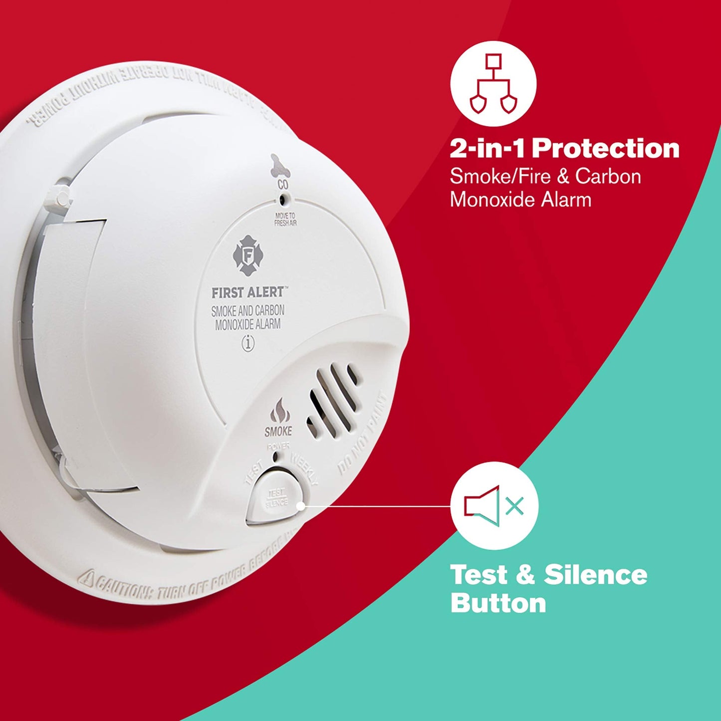 First Alert BRK SC9120B-6 Hardwired Smoke and Carbon Monoxide Detector (CO) with Battery Backup. 6-Pack , White