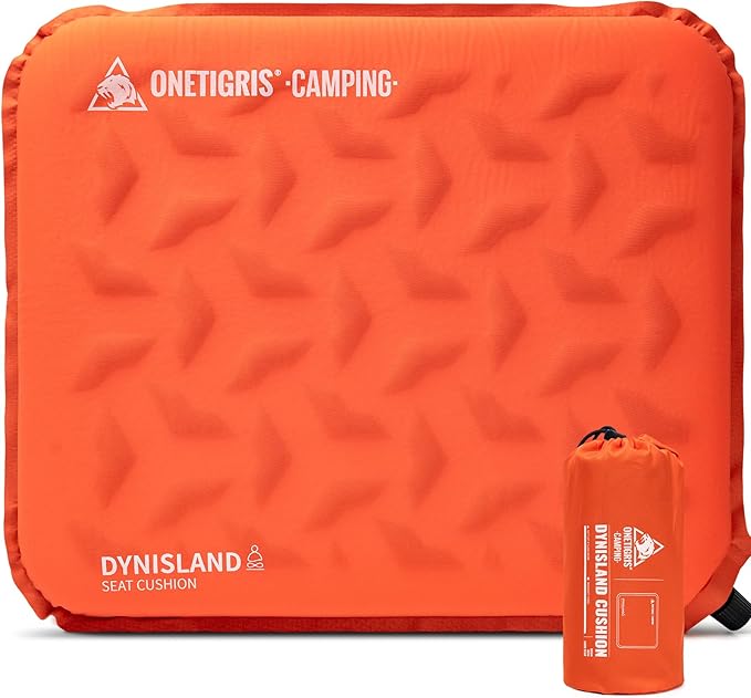 ONETIGRIS Inflatable Seat Cushion - Lightweight & Waterproof Inflatable Camping Seat Cushion Travel Cushion Stadium Seat Office Chair Car Pad