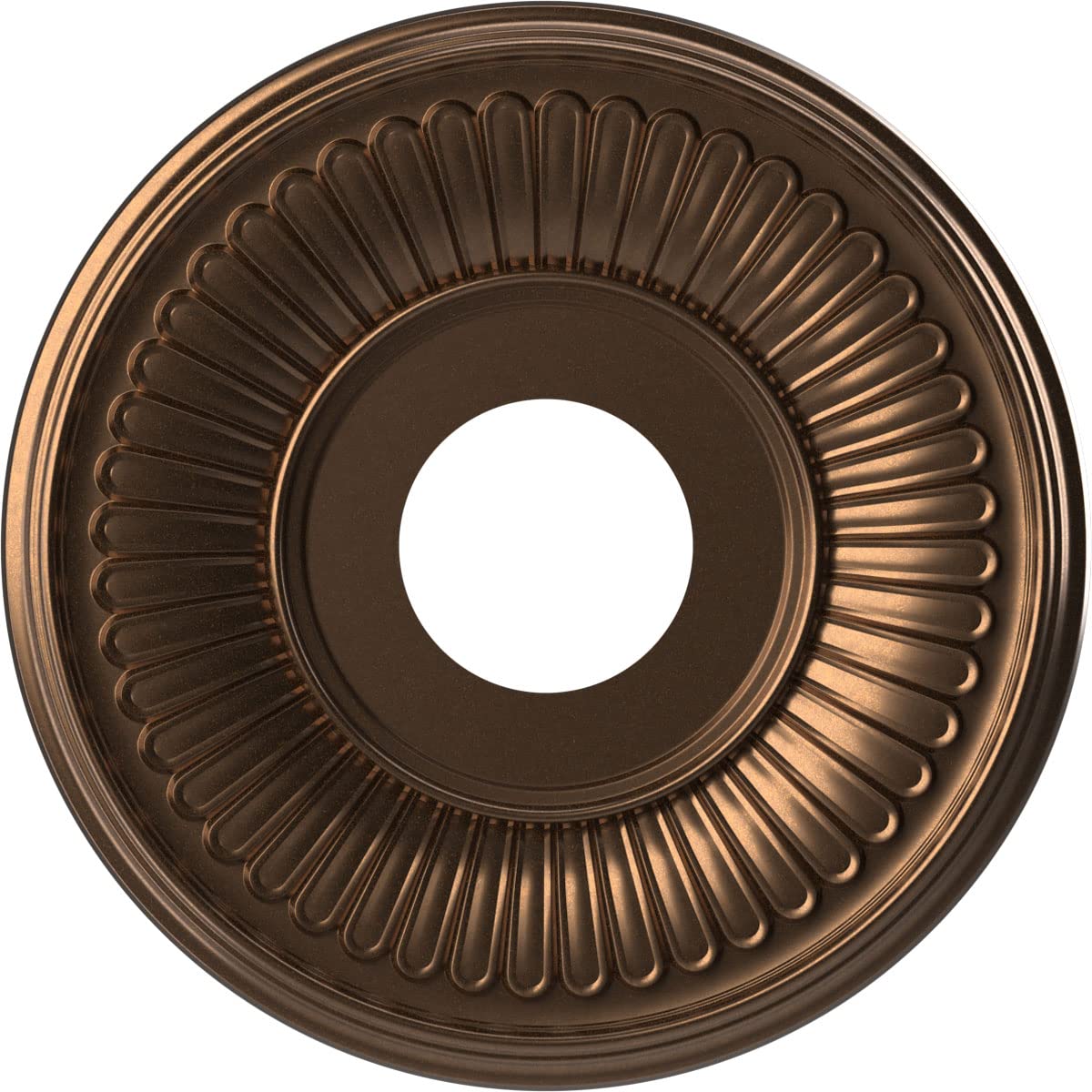 Ekena Millwork Cmp13Becab Berkshire Thermoformed Pvc Ceiling Medallion (Fits Canopies Up To 5 3/4), 13Od X 3 1/2Id X 3/4P, Metal